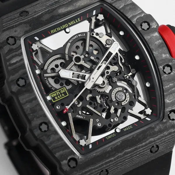 Richard Mille RM 35-02 Rafa Carbon Fiber White Rubber Mechanical Watch Watches - 18