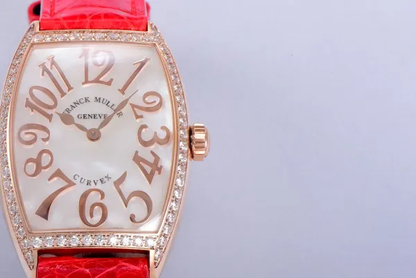 Franck Muller Curvex Diamond-Set Rose Gold with Turquoise Alligator Strap Watch Watches - 68