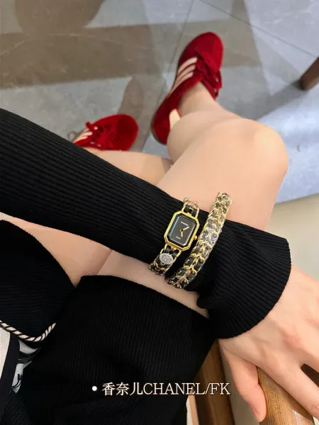 Chanel Première Re-Edition Black and Silver Chain Watch Watches - 47