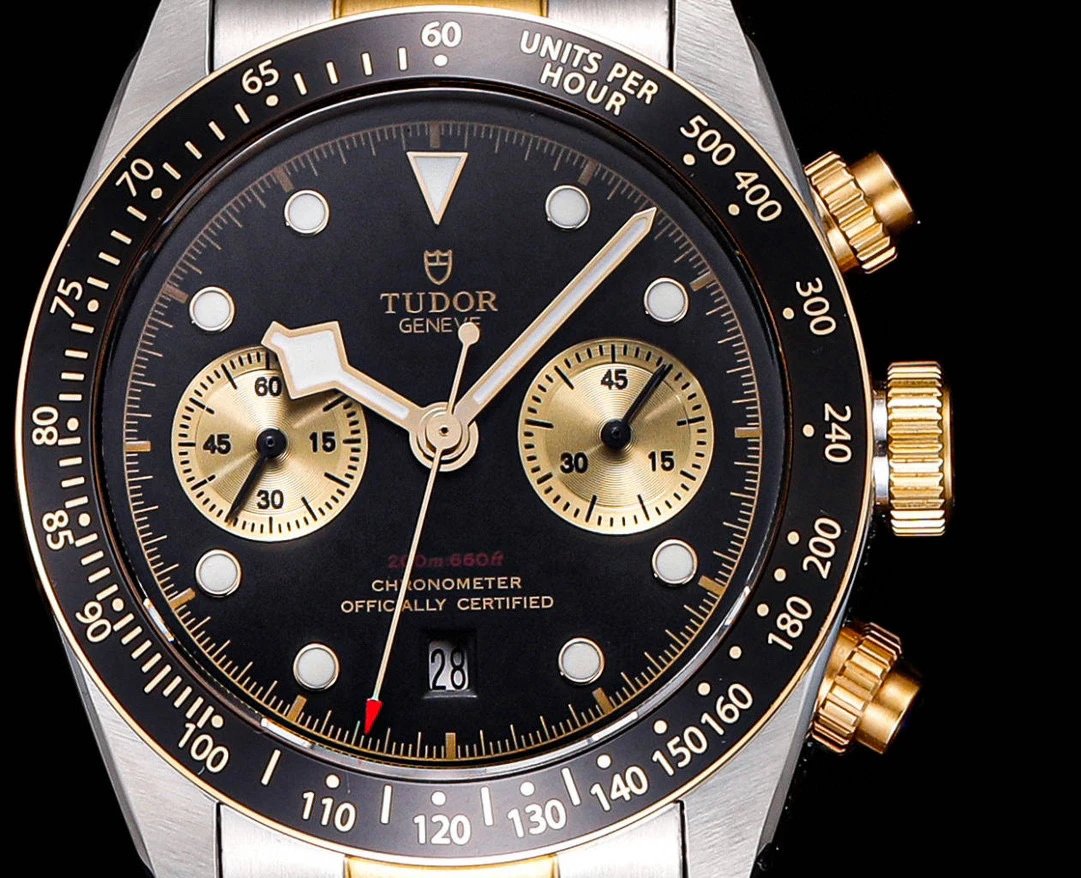 Design Tudor Black Bay Chrono S&G Gold Beige Dial Mechanical Watch Watches - 29
