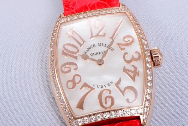 Franck Muller Curvex Diamond-Set Rose Gold with Turquoise Alligator Strap Watch Watches - 69