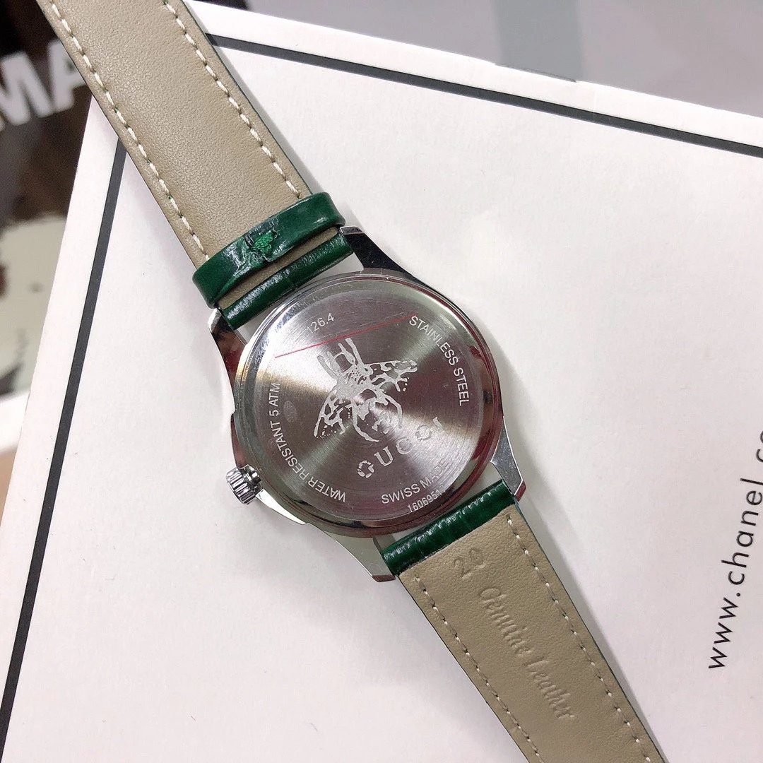 Gucci G-Timeless Mini Green Leather Quartz Watch - 45