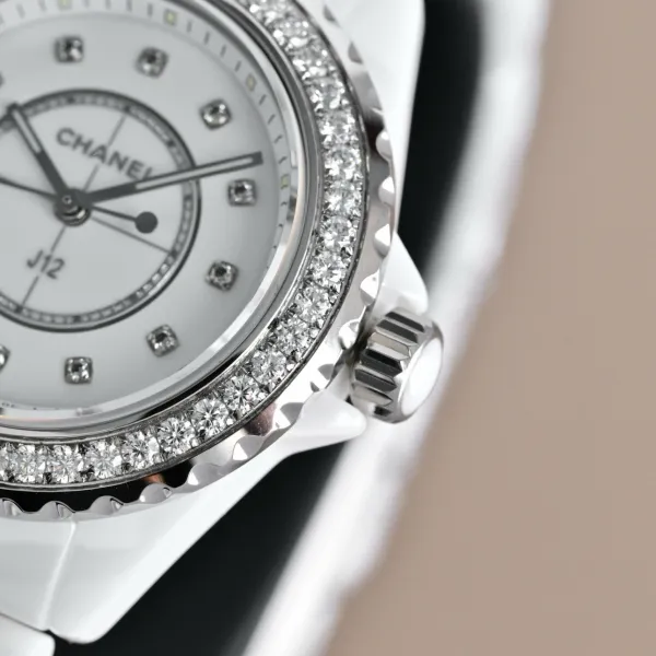 Chanel J12 Automatic White Ceramic Diamond Bezel Watch Watches - 61