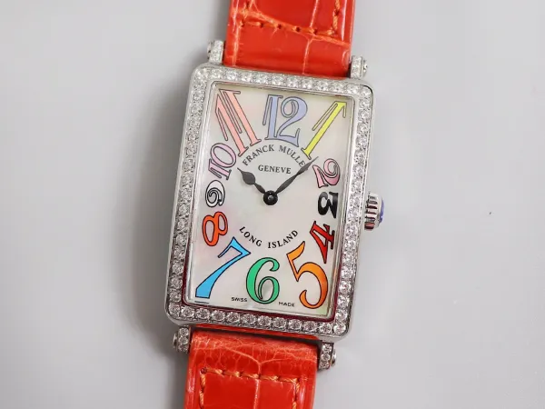 Franck Muller Long Island Mother-of-Pearl Dial Diamond Bezel White Gold Watch Watches - 45