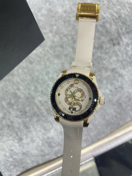 Gucci Dive Snake White Gold Watch Watches - 49