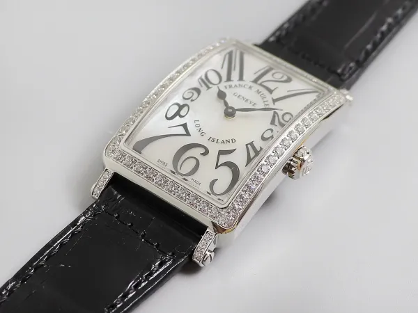 Franck Muller Long Island Mother-of-Pearl Dial Diamond Bezel White Gold Watch Watches - 3