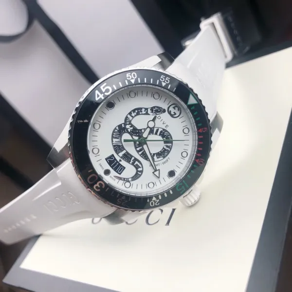 Gucci Dive Snake White Gold Watch Watches - 58