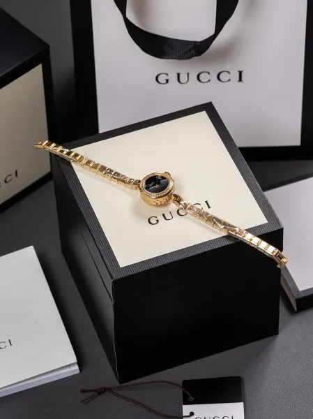 Gucci G-Timeless Mini Black Dial Gold-Tone Diamond-Set Watch Watches - 49