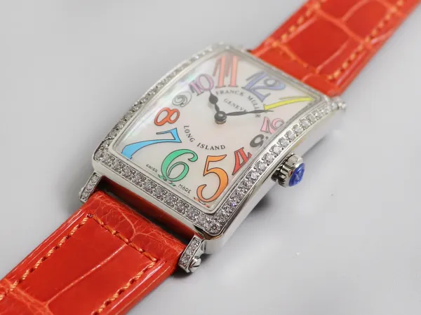Franck Muller Long Island Mother-of-Pearl Dial Diamond Bezel White Gold Watch Watches - 46