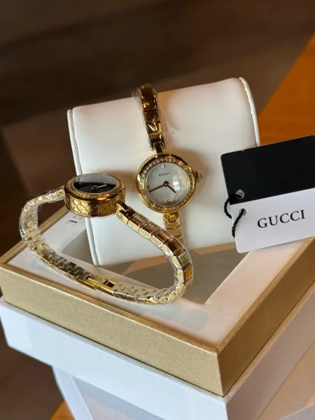 Gucci G-Timeless Mini Black Dial Gold-Tone Diamond-Set Watch Watches - 6