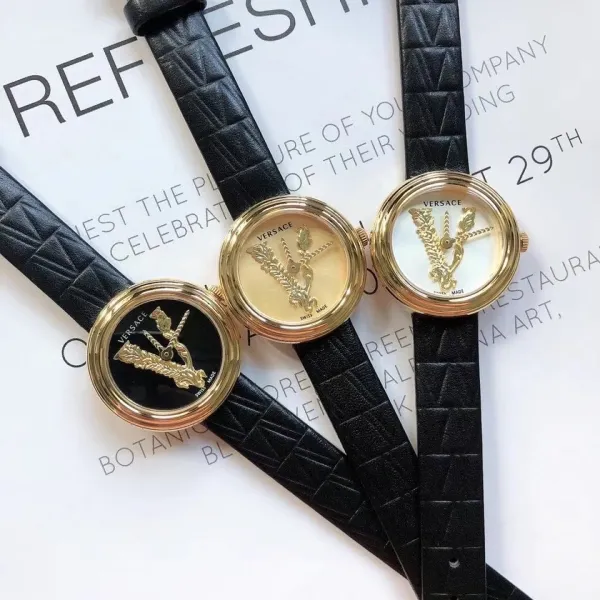 Versace Palazzo Empire Green Leather Strap Watch Watches - 31