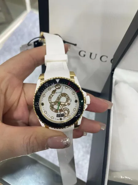 Gucci Dive Snake White Gold Watch Watches - 47