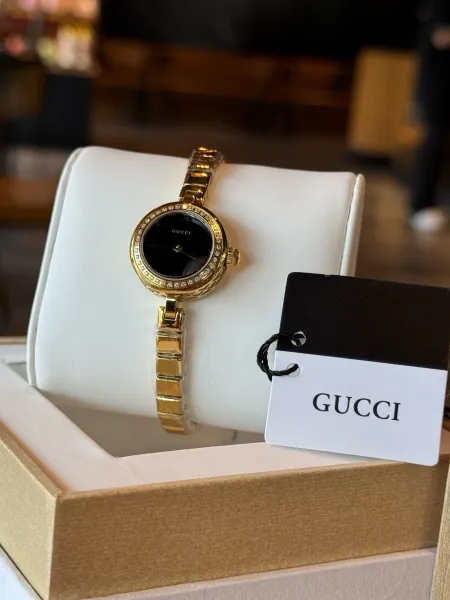Gucci G-Timeless Mini Black Dial Gold-Tone Diamond-Set Watch Watches - 20