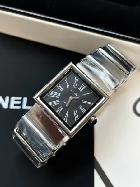 Chanel Premiere Black Dial Silver-Tone Watch Watches - 35