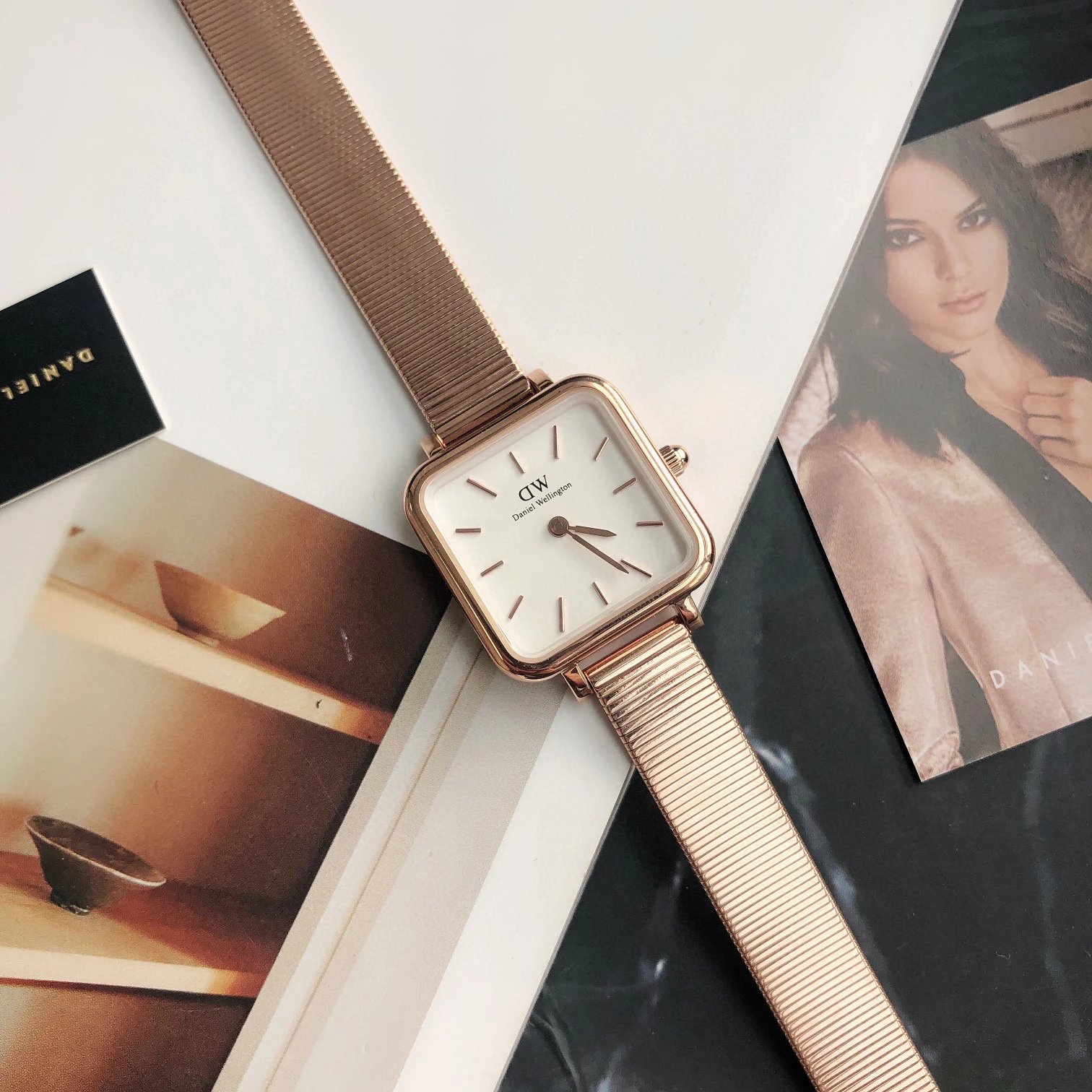 Daniel Wellington Watches Square-case mesh bracelet watch image 1