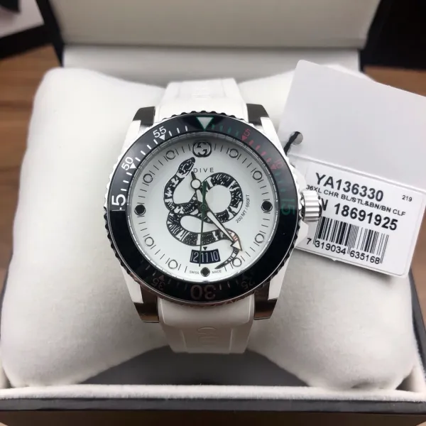 Gucci Dive Snake White Gold Watch Watches - 56