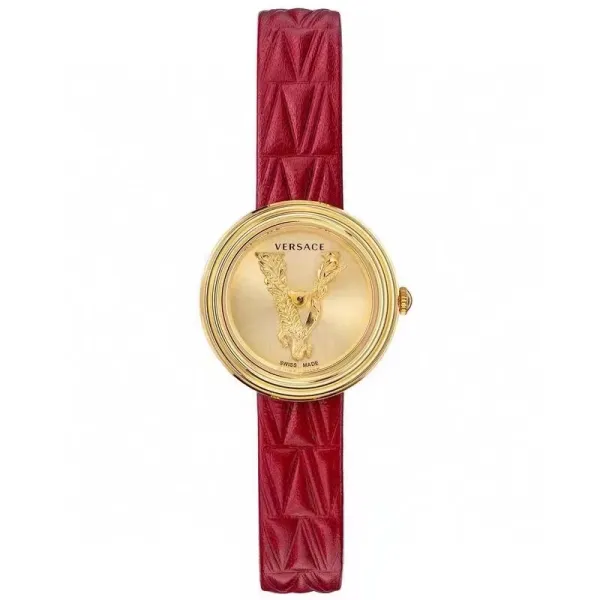 Versace Palazzo Empire Green Leather Strap Watch Watches - 5