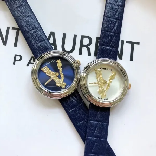 Versace Palazzo Empire Green Leather Strap Watch Watches - 20