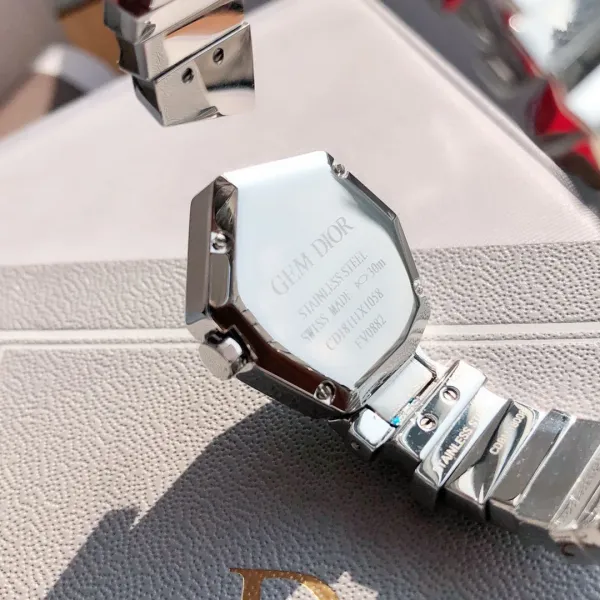 Dior La D de Dior Octagon Black Dial Diamond-Set Stainless Steel Watch Watches - 62