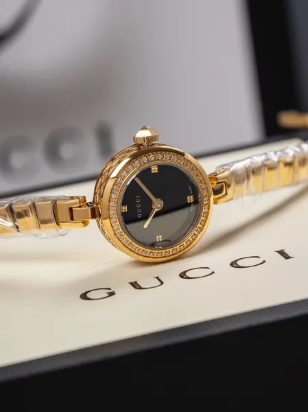 Gucci G-Timeless Mini Black Dial Gold-Tone Diamond-Set Watch Watches - 35