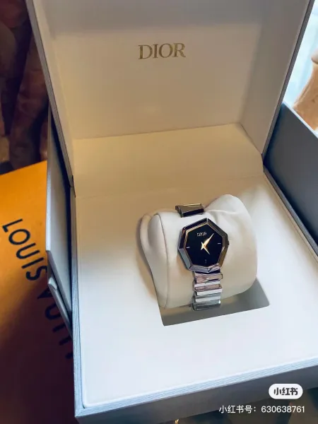 Dior La D de Dior Octagon Black Dial Diamond-Set Stainless Steel Watch Watches - 65