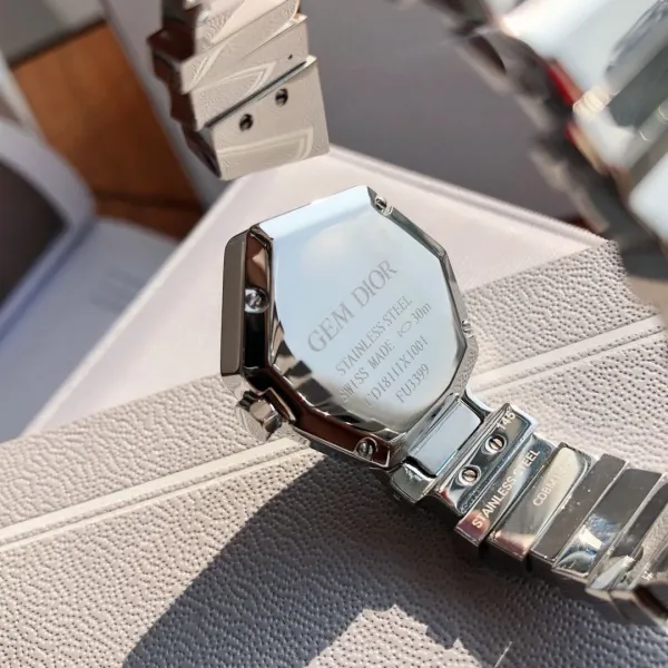 Dior La D de Dior Octagon Black Dial Diamond-Set Stainless Steel Watch Watches - 74