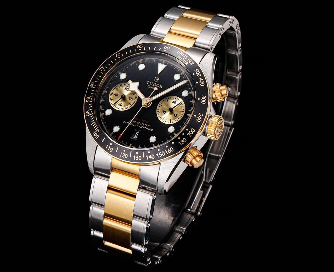 Design Tudor Black Bay Chrono S&G Gold Beige Dial Mechanical Watch Watches - 31