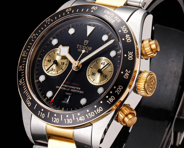 Design Tudor Black Bay Chrono S&G Gold Beige Dial Mechanical Watch Watches - 30