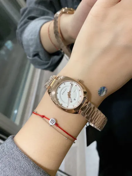 Gucci G-Timeless Small Rose Gold White Dial Quartz Watch Watches - 13