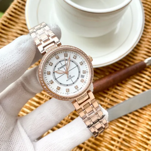 Chanel J12 White Mother-of-Pearl Dial Diamond-Set Stainless Steel Watch Watches - 31