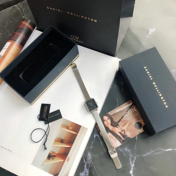 Design Daniel Wellington Square White Silver Watch Watches - 37