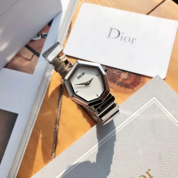 Dior La D de Dior Octagon Black Dial Diamond-Set Stainless Steel Watch Watches - 68