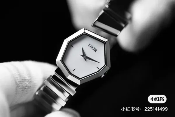 Dior La D de Dior Octagon Black Dial Diamond-Set Stainless Steel Watch Watches - 66