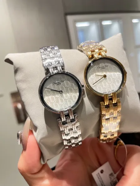 Dior La D de Dior Mini Pink Dial Rose Gold Watch with Diamond Bracelet Watches - 13