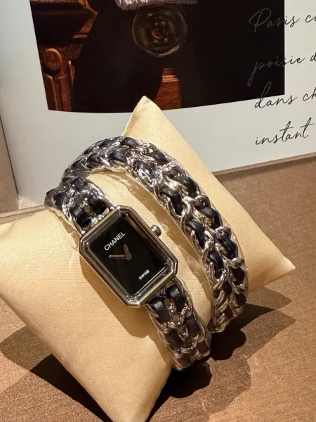 Chanel Première Re-Edition Black and Silver Chain Watch Watches - 12