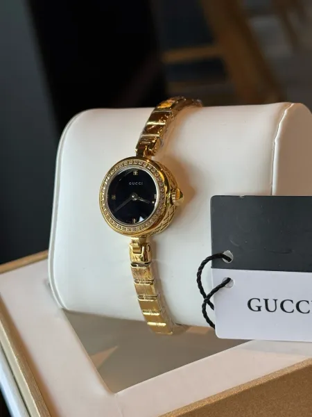 Gucci G-Timeless Mini Black Dial Gold-Tone Diamond-Set Watch Watches - 5