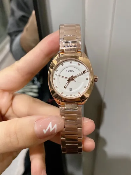 Gucci G-Timeless Small Rose Gold White Dial Quartz Watch Watches - 11