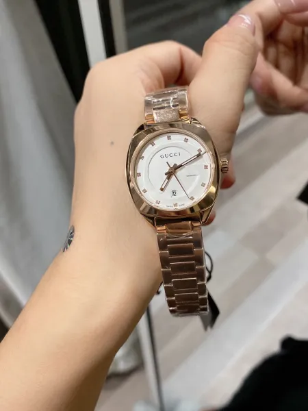 Gucci G-Timeless Small Rose Gold White Dial Quartz Watch Watches - 12