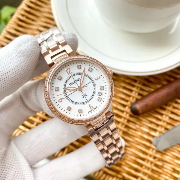 Chanel J12 White Mother-of-Pearl Dial Diamond-Set Stainless Steel Watch Watches - 30