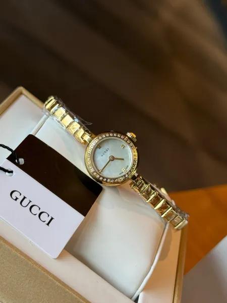 Gucci G-Timeless Mini Black Dial Gold-Tone Diamond-Set Watch Watches - 9