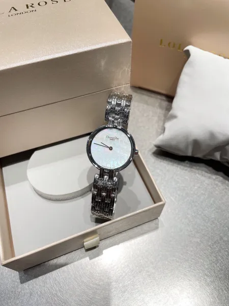 Dior La D de Dior Mini Pink Dial Rose Gold Watch with Diamond Bracelet Watches - 9