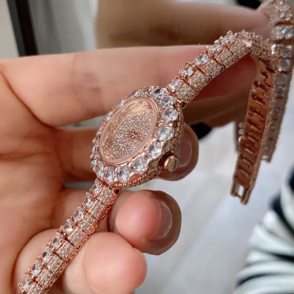 Cartier Love Bracelet and Paved Crystal Watch Rose Gold Women's Accessories Set Jewelry - 8