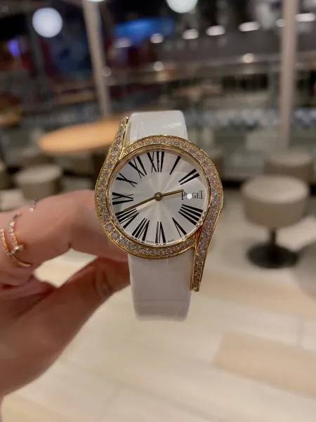 Design Piaget Limelight Gala Rose Gold Diamond-Set Black Leather Watch Watches - 64