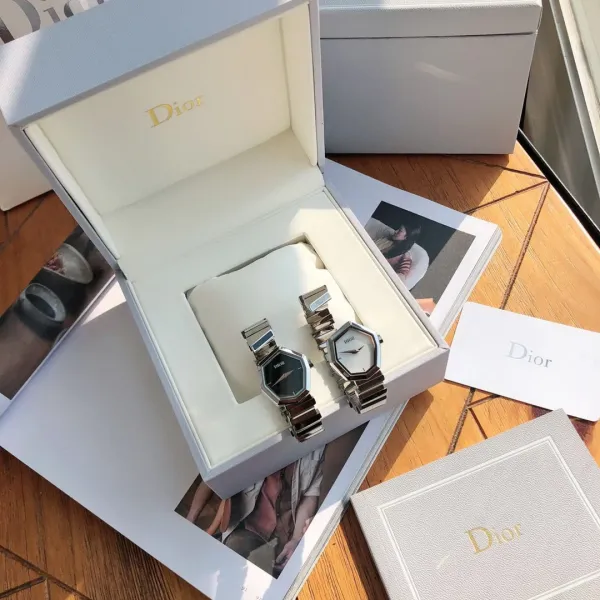 Dior La D de Dior Octagon Black Dial Diamond-Set Stainless Steel Watch Watches - 67