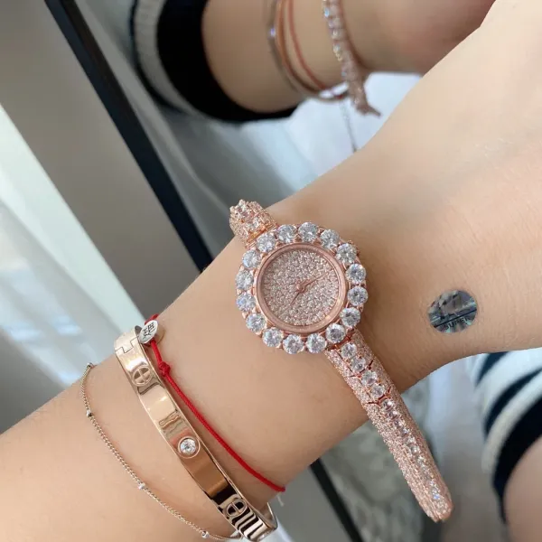 Cartier Love Bracelet and Paved Crystal Watch Rose Gold Women's Accessories Set Jewelry - 10