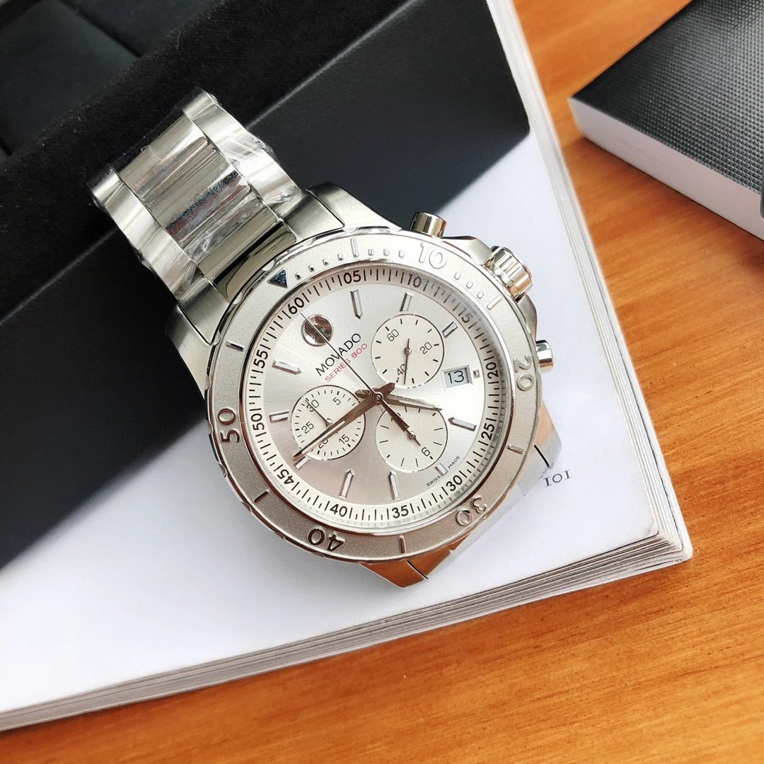 Movado Series 800 Chronograph Silver Stainless Steel Watch Watches - 6