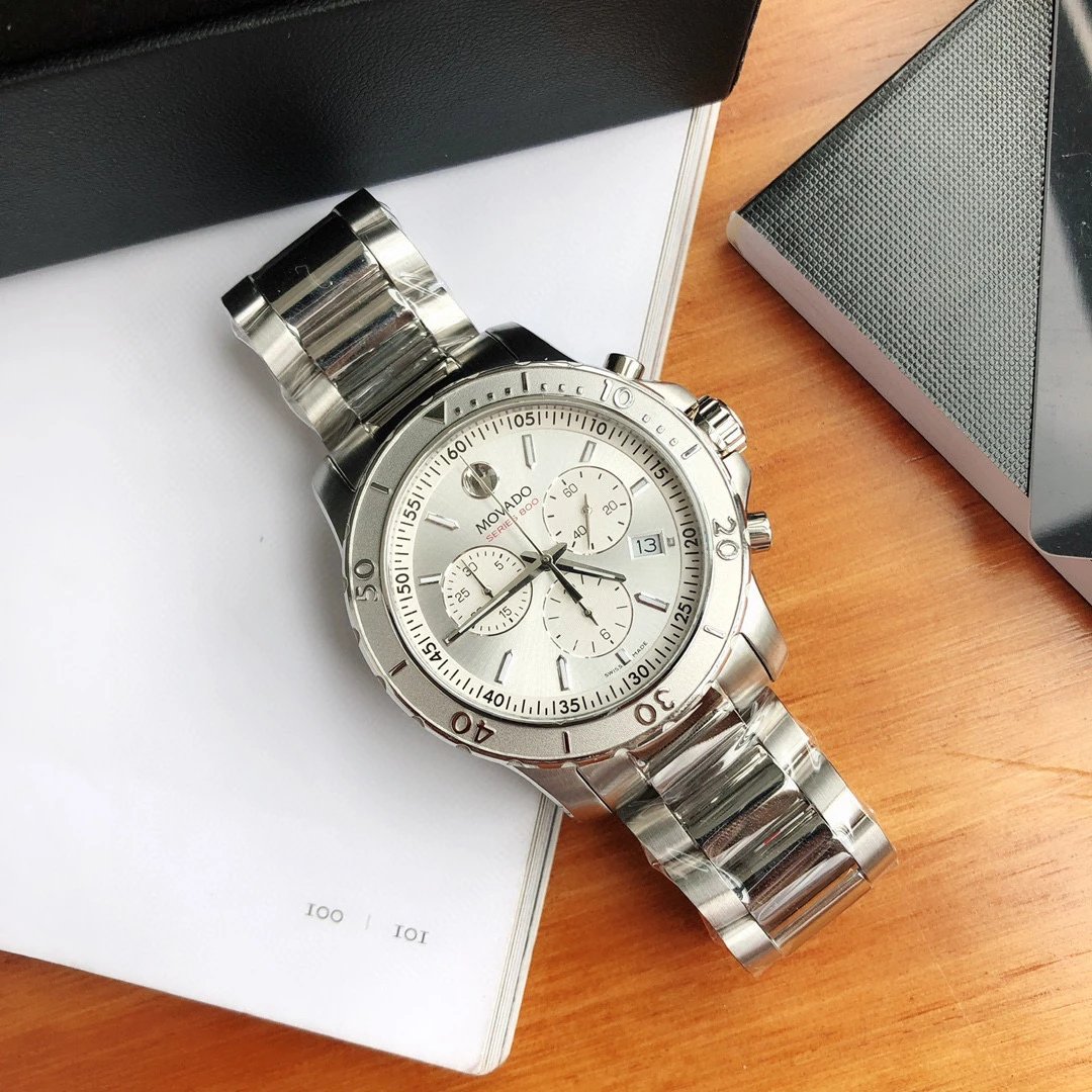 Movado Series 800 Chronograph Silver Stainless Steel Watch Watches - 4