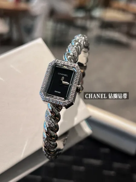 Chanel Première Éclat Gold-Tone Quartz Watch with Black Dial Watches - 25