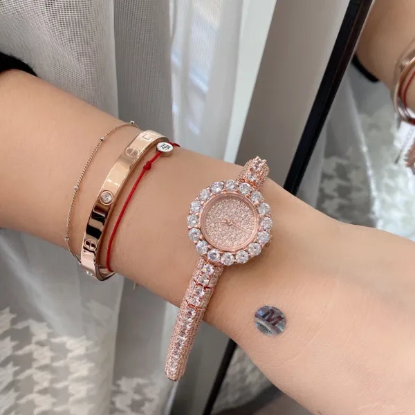 Cartier Love Bracelet and Paved Crystal Watch Rose Gold Women's Accessories Set Jewelry - 12