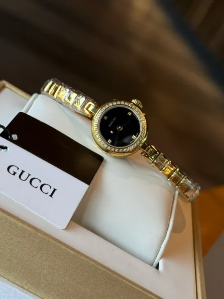 Gucci G-Timeless Mini Black Dial Gold-Tone Diamond-Set Watch Watches - 11